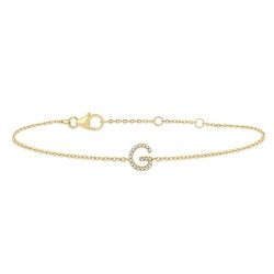 Block 'G' Initial Diamond Chain Bracelet