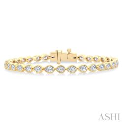 Calla Noble Aura Pear Shape East West Bezel Set Diamond Tennis Bracelet