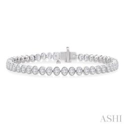 Vesper Harbor Grove Oval Shape North South Bezel Set Diamond Tennis Bracelet