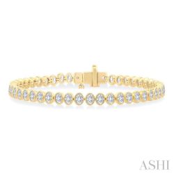 Valora Silhouette Opus Oval Shape North South Bezel Set Diamond Tennis Bracelet