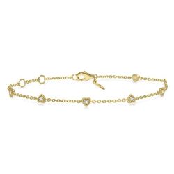 Heart Shape Diamond Station Chain Bracelet