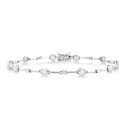 Oval Shape Bezel Set Diamond Bracelet