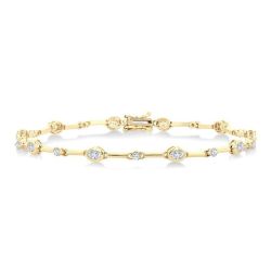 Oval Shape Bezel Set Diamond Bracelet