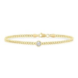 Round Shape Curb Diamond Fashion Bracelet