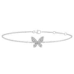 Butterfly Petite Diamond Fashion Chain Bracelet