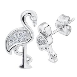 Diamond Flamingo Earrings