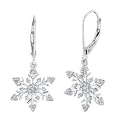 Diamond Classic Snowflake Dangle Earrings