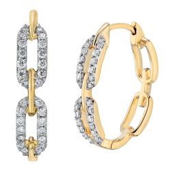 Diamond Link Hoop Earrings