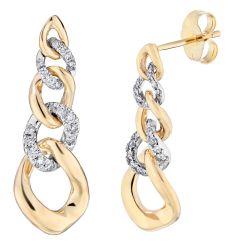 Diamond Graduated Cuban Link Earrings