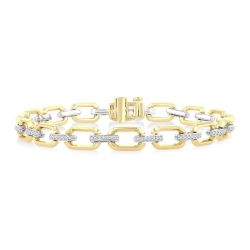 Bold Octagon Shape Link Diamond Fashion Bracelet