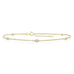 Marquise Shape Diamond Station Chain Bracelet