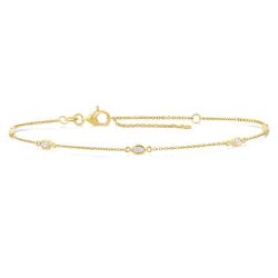 Marquise Shape Diamond Station Chain Bracelet
