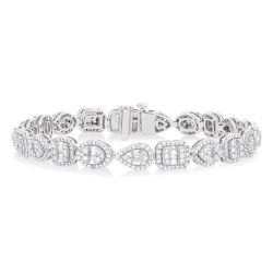 Mixed Shape Halo Fusion Diamond Bracelet