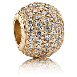 14K Gold Pave Lights Charm