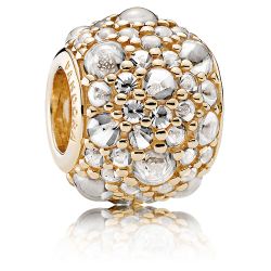 14K Gold Shimmering Droplets Charm