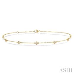 Clover Diamond Station Chain Bracelet