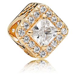 14K Gold Geometric Radiance Charm