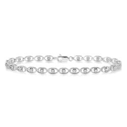 Oval Shape Diamond Link Bracelet