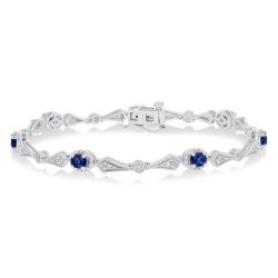 Oval Shape Gemstone & Diamond Bracelet