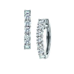 Diamond Round Classic Hoop Earrings
