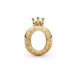 14k Gold-plated crown O charm
