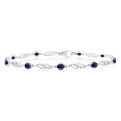 Oval Shape Gemstone & Diamond Bracelet