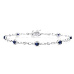 Pear Shape Gemstone & Diamond Fashion Bracelet