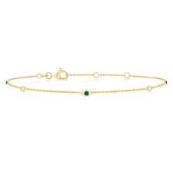 Gemstone & Diamond Station Chain Bracelet