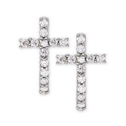 Diamond Cross Earrings