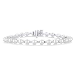 Pearl & Diamond Tennis Bracelet