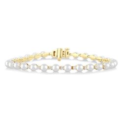 Pearl & Diamond Tennis Bracelet