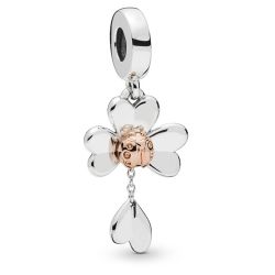Rose Clover and Ladybug Dangle