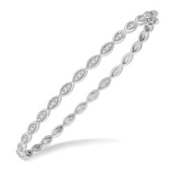 Marquise Shape Stackable Diamond Bangle