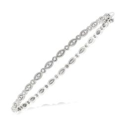 Marquise Shape Stackable Diamond Bangle