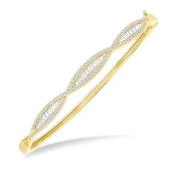 Swirl Baguette Diamond Fashion Bangle