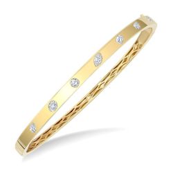 Mixed Shape Flush Bezel Set Diamond Fashion Bangle