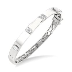 Stackable Bezel Set Diamond Bangle