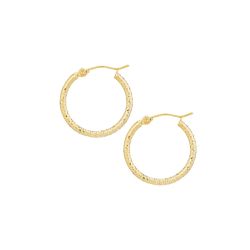 Maren 10K Yellow Gold 25mm Diamond-Cut Textured Hoop Earrings