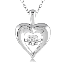 Silver Heart Shape Emotion Diamond Fashion Pendant