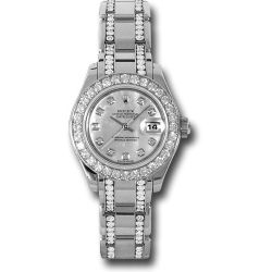  *Pre-Owned* Rolex White Gold Lady-Datejust Pearlmaster 29 Watch - 32 Diamond Bezel - Mother-Of-Pearl Diamond Dial