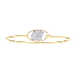 Diamond Sea Shell Bangle Bracelet