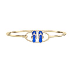 Diamond Enamel Flip Flop Bangle Bracelet