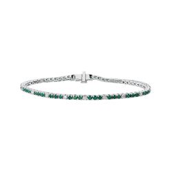Diamond and Genuine Emerald Tennis Bracelet