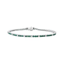 Diamond and Genuine Emerald Tennis Bracelet