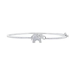 Diamond Elephant Bangle Bracelet