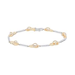 Diamond Two Tone Flip Flop Bracelet