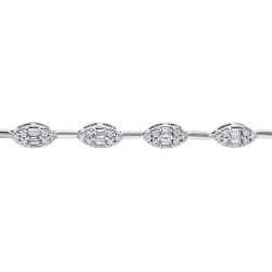 Diamond Baguette and Round Bracelet