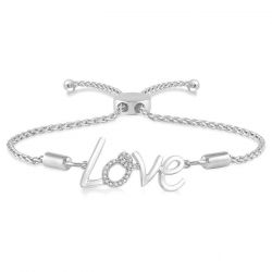 Silver Love Lariat Diamond Bracelet