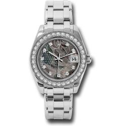  *Pre-Owned* Rolex White Gold Datejust Pearlmaster 34 Watch - 34 Diamond Bezel - Goldust Dream Diamond Dial