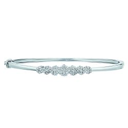 Diamond Graduated Cluster Bangle Bracelet